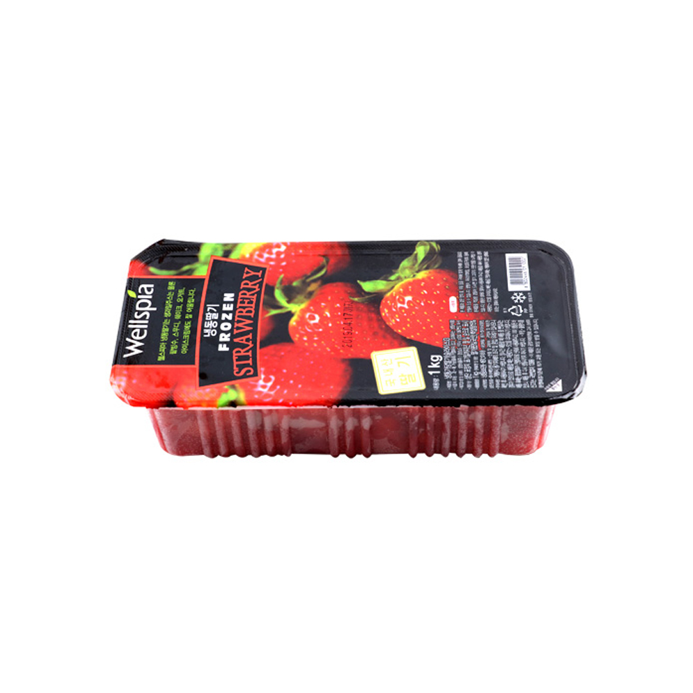 (패키지파손할인) 웰스피아 냉동 딸기 슬라이스 1kg (가당) A등급 /국산 딸기 85%