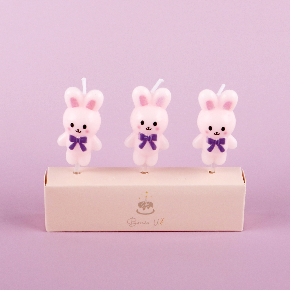 바니바니 토끼초 핑크 (3개입) 생일초 케이크초