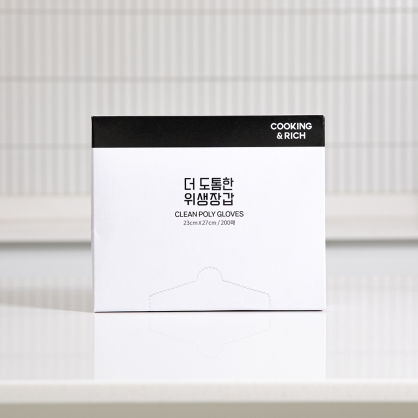 쿠킹앤리치 위생장갑 200매 일회용 비닐장갑