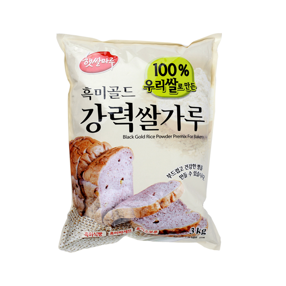 햇쌀마루 흑미골드강력쌀가루 3kg 국산