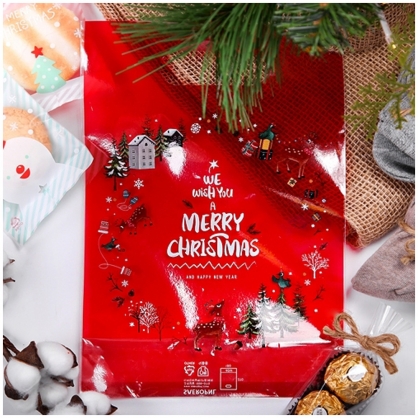크리스마스 디자인비닐백 (27호) 메리(30매) /비닐쇼핑백