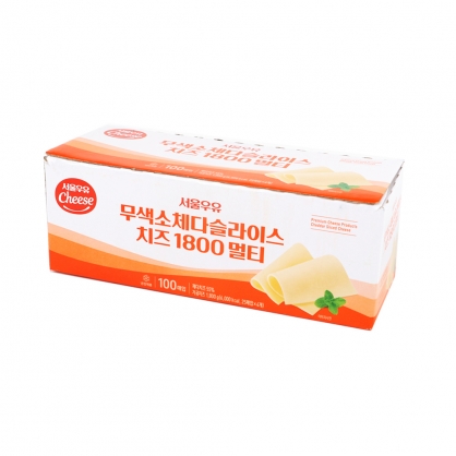 서울우유 무색소 체다슬라이스치즈 1800 멀티 (100장) 1.8kg